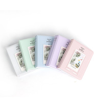 Mini album photo en cuir PVC de 3 pouces, 64 pochettes, album photo personnalisé avec impression de logo pour mariage, photos Instax mini et billets de concert