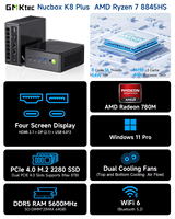 GMKtec Mini PC K8 Plus AMD R7 8845HS 6850H 2 * USB4 2 * DDR5 2*2.5G LAN Micro ordinateur de jeu WiFi6 Desktops Tiny Gaming PC