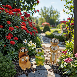 농가 태양열 정원 장식 창조적 인 내구성 수지 및 폴리레진 미어캣/집들이 선물을위한 몽구스 동상 - Product Image 6