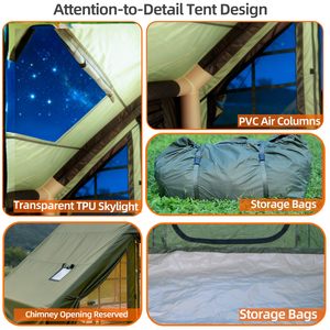 Carpa Inflable Portátil Impermeable de Tela Oxford 300D <span class=keywords><strong>para</strong></span> 3-4 Personas, 6.3 m², <span class=keywords><strong>para</strong></span> las Cuatro Estaciones - Product Image 5