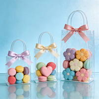 Sac fourre-tout transparent en PVC en gros, matériau imperméable épaissi pour cadeaux et achats, sac à bouton-pression avec logo personnalisé