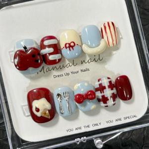 10 Uds corto redondo hecho a mano prensa en las <span class=keywords><strong>uñas</strong></span> cubierta completa ojo de gato <span class=keywords><strong>uñas</strong></span> postizas acrílico palo en las <span class=keywords><strong>uñas</strong></span> moda <span class=keywords><strong>uñas</strong></span> artificiales - Product Image 2