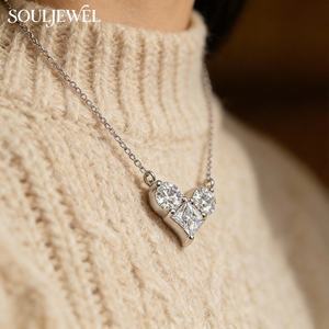 Collier pendentif cœur en argent sterling S925 avec moissanite, style élégant et minimaliste pour femme, collier en moissanite de luxe - Product Image 4