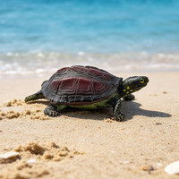 Modèles de reptiles et de tortues de simulation transfrontalières en PVC pour la décoration d'aquariums, incluant des alligators et des tortues à mâchoires fermées chinoises