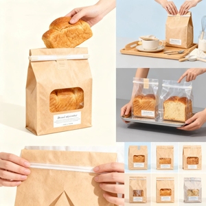 Bolsa de Papel Kraft Clásica Ecológica de Grado Alimenticio, Resistente a la Humedad, con Asa de Cinta, para Empacar Pan Tostado, Hamburguesas y Pasteles, Personalizable - Product Image 4