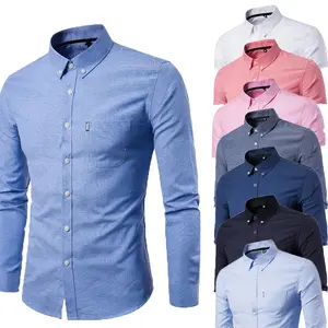 Oxford Professional Manufacturer Custom Office Men's Long Sleeve Anti Wrinkle and Non Fading Printing Summer Shirts
