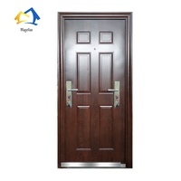 Porte de sécurité d'entrée en acier au design moderne et simple pour l'extérieur de la maison Fonction antivol Ouverture manuelle de l'usine chinoise