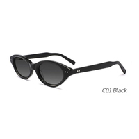 Lunettes de soleil ovales de luxe pour femmes, montures œil-de-chat en acétate, protection UV400, style rétro, tendance 2026, vente en gros