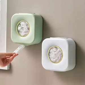 Boîte de rangement murale au design moderne pour le rangement des sacs à emporter, des bonnets de douche et des couvre-chaussures - Product Image 1