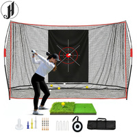 Filet de golf JH OEM/ODM 10x7ft robuste avec tapis de cible pour entraînement de golf en extérieur et intérieur