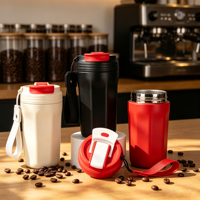 Tasses à café octogonales portables en acier inoxydable à double paroi isolées sous vide, anti-fuite, pour le bureau et l'extérieur