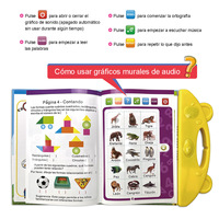 Buku elektronik pendidikan prasekolah anak, buku belajar bahasa Spanyol untuk anak usia 2-4 tahun interaktif Digital