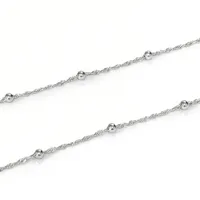 Vente en gros de fournitures de fabrication de bijoux en argent sterling 925 et plaqué or 18 carats, chaîne à perles ondulées pour la fabrication de colliers et de bracelets