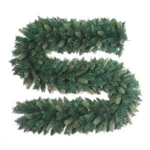 Special Design Indoor Outdoor Christmas Decorations Customization 270cm Pine Shape Christmas Garland