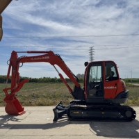 Mini-excavatrice Kubota KX080 Eco certifiée CE, conforme à la norme Stage V, 8 tonnes, pour la construction urbaine et l'aménagement paysager en Europe