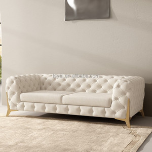 Meubles modernes Foshan Chine <span class=keywords><strong>Chesterfield</strong></span> Canapé en <span class=keywords><strong>cuir</strong></span> véritable utilisé à la maison Designs de canapés en <span class=keywords><strong>cuir</strong></span> Salon Ensemble de canapés - Product Image 2