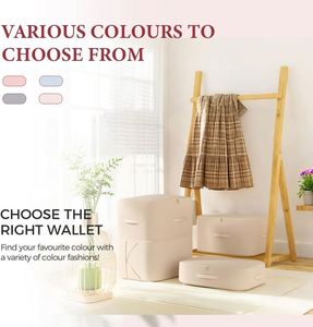 2026 New 3-Layer Ultra Saving Self <b>Compression</b> Folding Polyester Dustproof Cover Multifunctional Comforter Storage Living Room - Product Image 6