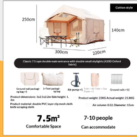 Tente de camping gonflable double étage quatre saisons OutdoorTents en PVC/Nylon, imperméable, isolante, rapide et portable, grand espace