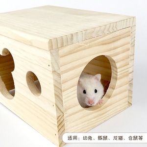 บ้านหนูแฮมสเตอร์ไม้ 22x15x15 ซม. รูปทรงสัตว์ ที่ซ่อนตัวสำหรับสัตว์เลี้ยงขนาดเล็ก - Product Image 2