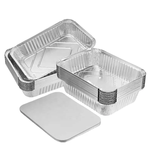 Disposable BBQ Practical One-Off Takeaway Packing Box Foil Pans Tin Box Barbecue Aluminum Foil Lunch Box