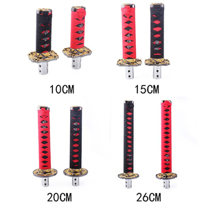 Pomo de Palanca de Cambios Extra Largo Estilo Katana Samurai, Empuñadura de Espada Tejida Negra y Roja, Cabeza de Palanca de Cambios Manual Estilo JDM para Modificación de Coches - Product Image 4