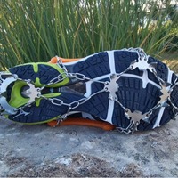 TPE New Ice Claw Couvre-chaussures d'escalade de montagne sans neige Crampon de glace à 19 dents 1mm d'épaisseur Utilisation anti-hiver