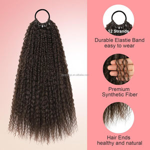 Venta al por mayor sintético rizado extensión de cola de caballo rizado onda Cola de Caballo Afro rizado pelo Cola de Caballo <span class=keywords><strong>coletas</strong></span> para el cabello de las mujeres - Product Image 3