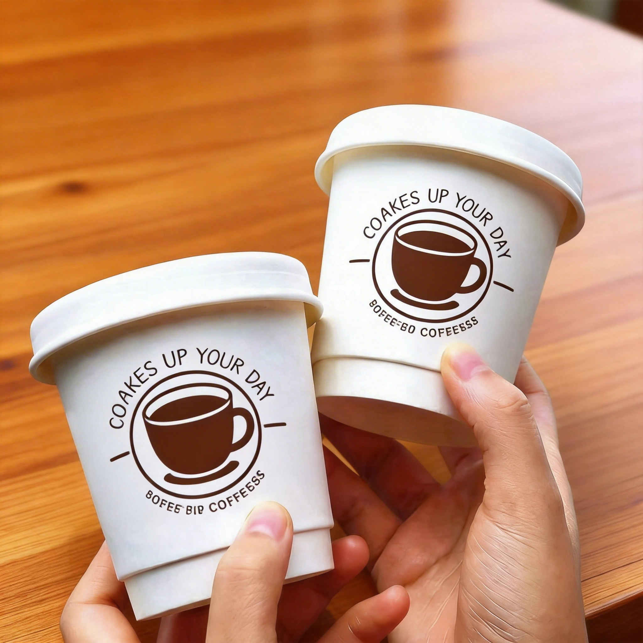 ETpack 8oz Takeaway 4/8/10/12/16/20/22oz White Double Wall Paper Cup Custom Printed logo Disposable Coffee Paper Cups