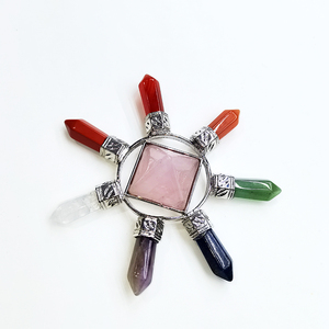 Bacchetta magica al quarzo a grappolo di cristallo minerale a punta di fortuna 7 chakra crystal tower per Fengshui - Product Image 4