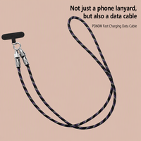 Câbles de charge rapide USB-C vers USB-C tressés en nylon 60W avec lanière pour téléphone, compatibles iPhone et Android, accessoires mobiles en gros