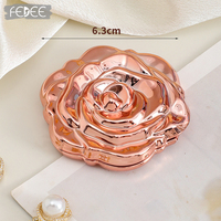 Miroir de maquillage compact miniature pliable en plastique en forme de rose, personnalisable, double face, portable, en gros