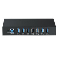 7-poorts USB 3.0 transmissiehub 48W voedingsadapter USB-A hogesnelheidsoverdracht voor desktopcomputers/laptops/printers/camera's