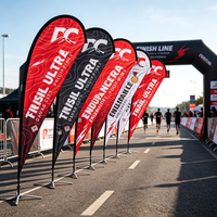 Drapeau professionnel durable à double face aux couleurs vives, qualité événementielle, en forme de P, pour événements et tournois sportifs en extérieur
