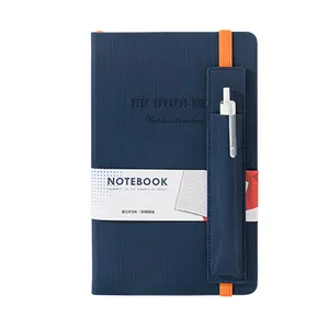 Agenda A5 personnalisé 2022 planificateur cahier couverture rigide en cuir PU Journal avec porte-stylo