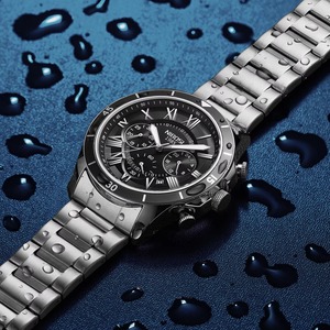 Reloj de Cuarzo de Lujo Drioshipping, Esfera de 44 mm, Estilo Ejecutivo/Moda, Aleación, Resistente al Agua, Correa de Cuero de 22 mm de Ancho - Product Image 3