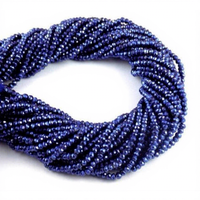 Perles Rondelles Facettées en Corindon Saphir Bleu Naturel Teint de Qualité Exclusive M.Y.GEMS, Taille 3.50-5mm, pour Fabrication de Bijoux Afrique