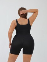 Body sculptant sans couture en nylon, grande taille, à maintien moyen, bretelles larges, effet ventre plat, rehausseur de fesses, invisible, avec maintien de la poitrine