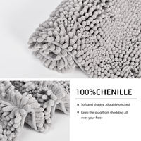 Tapis de bain en chenille absorbant l'eau FIGOO, séchage rapide, antidérapant, doux et moelleux, pour la salle de bain