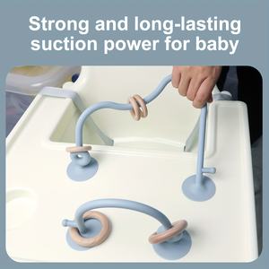 Jouets de <span class=keywords><strong>chaise</strong></span> <span class=keywords><strong>haute</strong></span> à <span class=keywords><strong>ventouse</strong></span> pour bébé, <span class=keywords><strong>jouet</strong></span> à <span class=keywords><strong>ventouse</strong></span> en silicone avec anneaux en bois interactif éducatif sans BPA pour bébé - Product Image 5