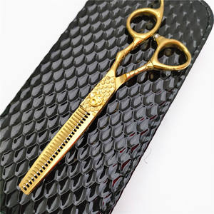 Tijeras de entresacar LJD de 6 pulgadas doradas para peluquería, uso en salón de belleza, tijeras para diestros, hoja estándar de acero inoxidable - Product Image 5