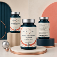 Capsules de NAD+ et de Resvératrol OEM/ODM - Niacinamide Nucleoside de Haute Pureté pour Stimuler l'Énergie Cellulaire, Favoriser la Réparation