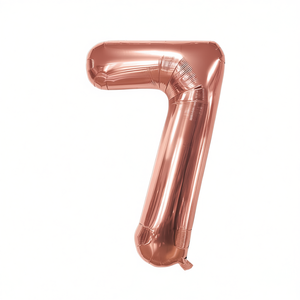Ballon en feuille d'aluminium rose doré numéro 7 Party Love 100 cm pour décoration de fête d'anniversaire - Product Image 2