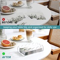 Porte-serviettes en acrylique personnalisé, porte-serviettes jetables à bord festonné, porte-serviettes en papier transparent pour la salle de bain