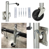 Nouveau 1500LBS Marine Remorque Jacks Double Roue avec Tube Rond Poignée Latérale pour Remorques Remorque Pièces & Accessoires