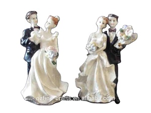 Polyresin fatto a mano torta nuziale Topper Figurine artigianali Souvenir presepe statuette sposa e sposo regalo natura arte popolare - Product Image 5