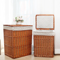 Panier de rangement en rotin tressé, panier en paille et osier pour armoire, panier à linge sale classique, taille personnalisable – Offre Spéciale