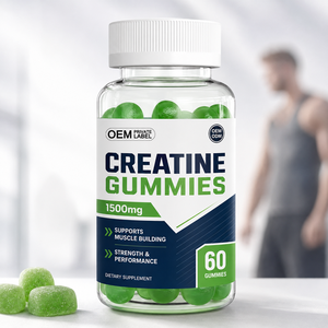 Compléments sportifs OEM, gommes à la créatine, gélatine halal sans sucre, bonbons à la créatine monohydrate, gestion de l'énergie pour la musculation - Product Image 1