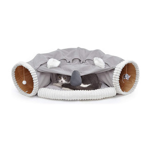 2025 Hot Bán 2-in-1 tương tác ráp có thể gập lại Mèo Đường hầm ống theo dõi đồ chơI mèo giường đường hầm - Product Image 3