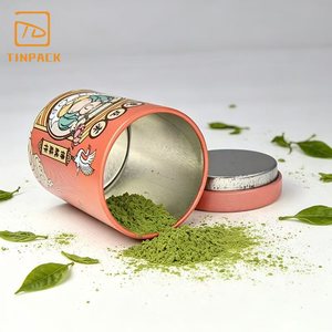 Venta al por mayor de fábrica: Lata cilíndrica de hojalata personalizada impresa para almacenar té, café y matcha - Product Image 4