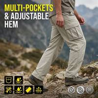 Pantalon cargo de randonnée pour homme Saiki, résistant à l'eau, Ripstop, multi-poches, pantalon technique de plein air avec ourlet réglable pour la randonnée